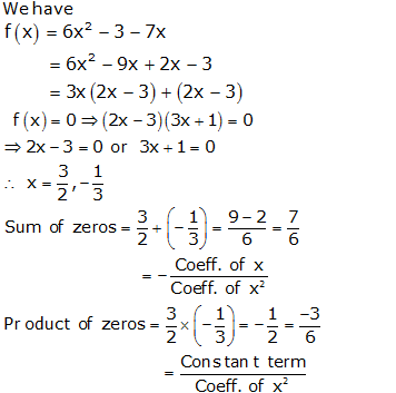 RS Aggarwal Solutions Class 10 Chapter 2 Polynomials 2a 5.1