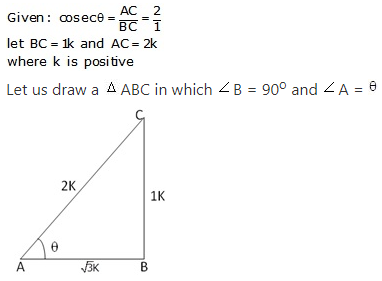 RS Aggarwal Solutions Class 10 Chapter 5 Trigonometric Ratios 10.1
