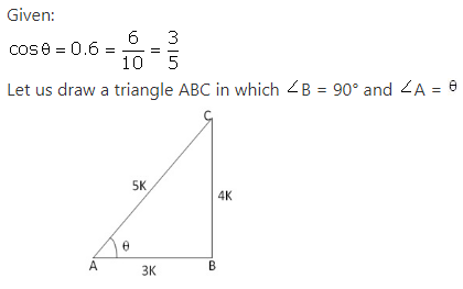 RS Aggarwal Solutions Class 10 Chapter 5 Trigonometric Ratios 9.1