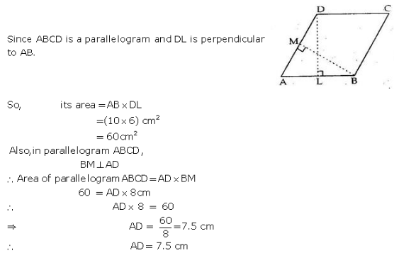 RS Aggarwal Solutions Class 9 Chapter 10 Area 10a 2.1