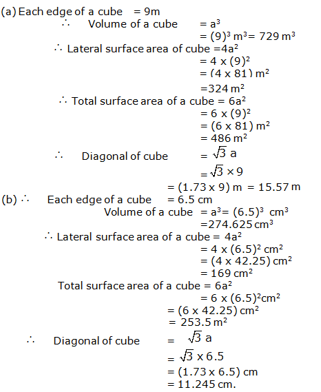 RS Aggarwal Solutions Class 9 Chapter 13 Volume and Surface Area 13.1