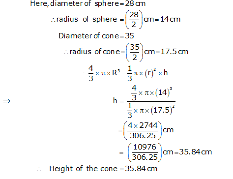 RS Aggarwal Solutions Class 9 Chapter 13 Volume and Surface Area 70.1