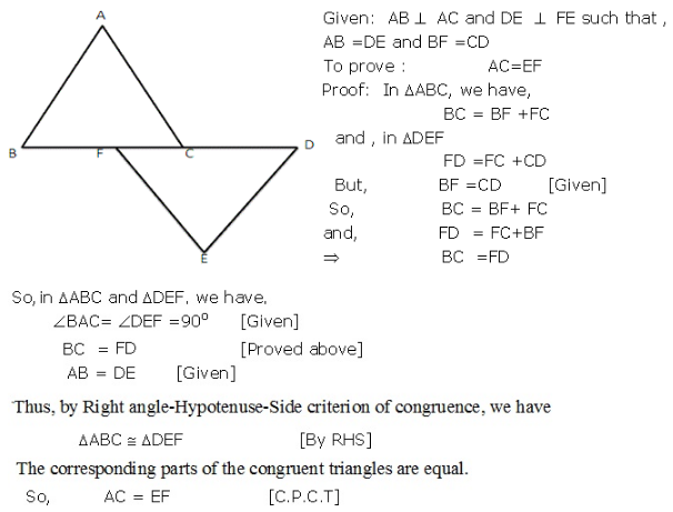RS Aggarwal Solutions Class 9 Chapter 5 Congruence of Triangles and Inequalities in a Triangle 5a 16.1