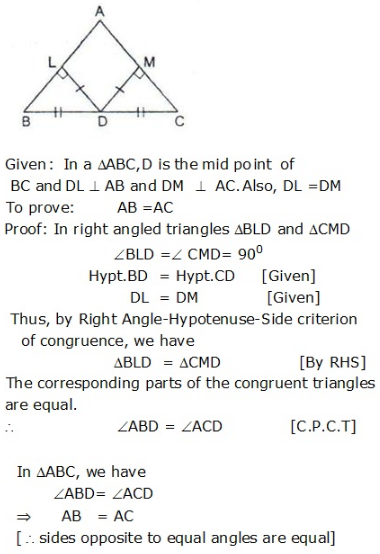RS Aggarwal Solutions Class 9 Chapter 5 Congruence of Triangles and Inequalities in a Triangle 5a 20.1