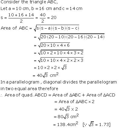 RS Aggarwal Solutions Class 9 Chapter 7 Areas 7a 23.1