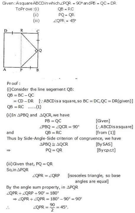 RS Aggarwal Solutions Class 9 Chapter 9 Quadrilaterals and Parallelograms 9a 7.1