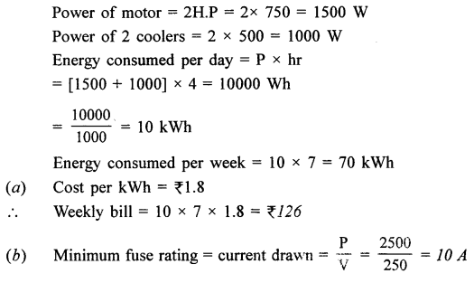 A New Approach to ICSE Physics Part 2 Class 10 Solutions Electric Energy, Power & Household Circuits 29.1