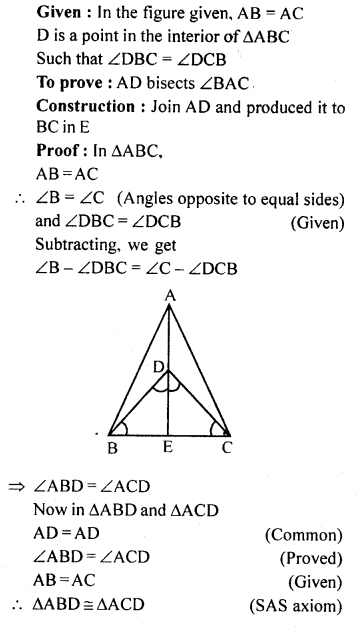 ML Aggarwal Class 9 Solutions for ICSE Maths Chapter 10 Triangles ch Q6.1