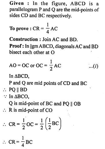ML Aggarwal Class 9 Solutions for ICSE Maths Chapter 11 Mid Point Theorem ch Q6.2