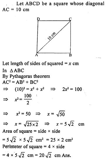 ML Aggarwal Class 9 Solutions for ICSE Maths Chapter 12 Pythagoras Theorem Q13.1