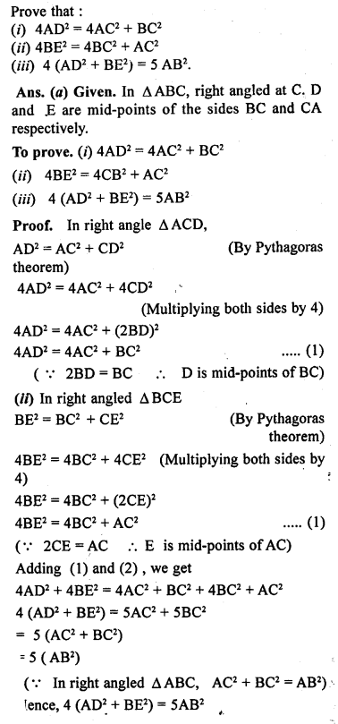 ML Aggarwal Class 9 Solutions for ICSE Maths Chapter 12 Pythagoras Theorem Q21.2