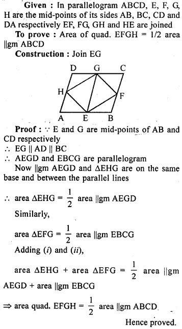 ML Aggarwal Class 9 Solutions for ICSE Maths Chapter 14 Theorems on Area Q5.1