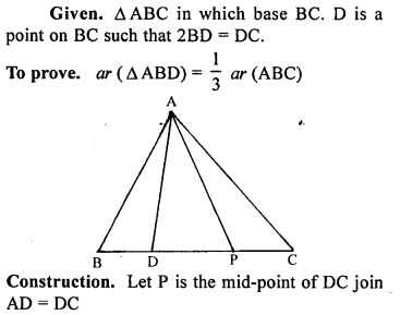 ML Aggarwal Class 9 Solutions for ICSE Maths Chapter 14 Theorems on Area Qp6.1