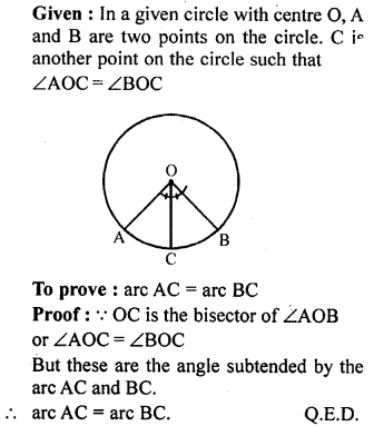 ML Aggarwal Class 9 Solutions for ICSE Maths Chapter 15 Circle 15.2 Q2.1