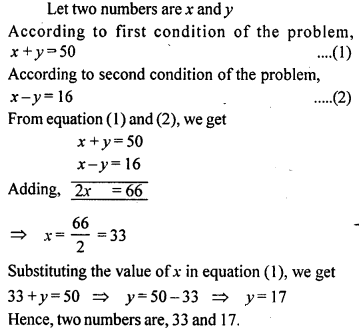 ML Aggarwal Class 9 Solutions for ICSE Maths Chapter 6 Problems on Simultaneous Linear Equations Q1.1