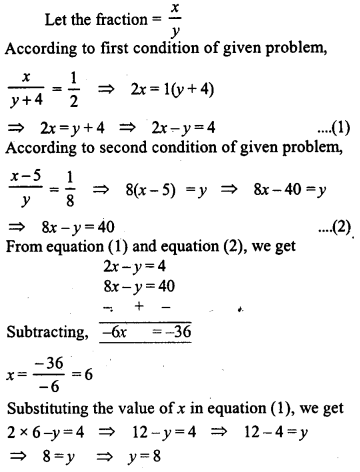 ML Aggarwal Class 9 Solutions for ICSE Maths Chapter 6 Problems on Simultaneous Linear Equations Q12.1