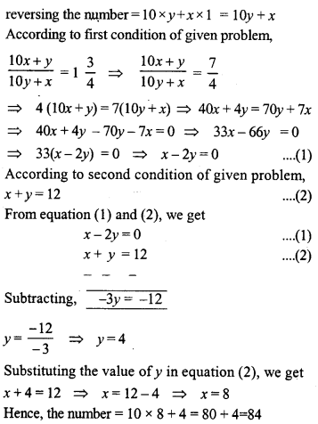 ML Aggarwal Class 9 Solutions for ICSE Maths Chapter 6 Problems on Simultaneous Linear Equations Q16.2