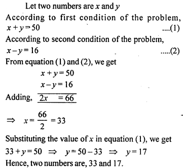 ML Aggarwal Class 9 Solutions for ICSE Maths Chapter 6 Problems on Simultaneous Linear Equations Q2.1