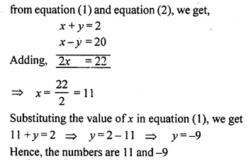 ML Aggarwal Class 9 Solutions for ICSE Maths Chapter 6 Problems on Simultaneous Linear Equations Q2.2
