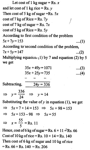 ML Aggarwal Class 9 Solutions for ICSE Maths Chapter 6 Problems on Simultaneous Linear Equations Q4.1