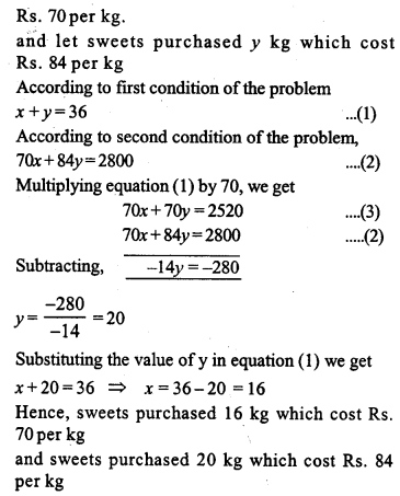 ML Aggarwal Class 9 Solutions for ICSE Maths Chapter 6 Problems on Simultaneous Linear Equations Q5.2