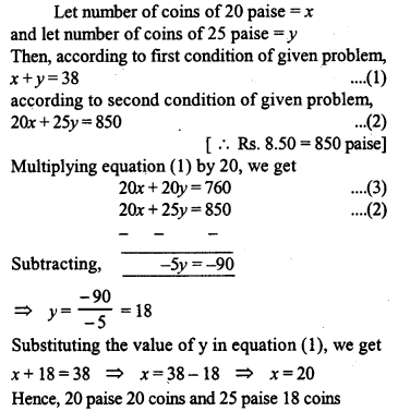 ML Aggarwal Class 9 Solutions for ICSE Maths Chapter 6 Problems on Simultaneous Linear Equations Q7.1
