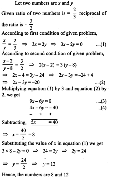 ML Aggarwal Class 9 Solutions for ICSE Maths Chapter 6 Problems on Simultaneous Linear Equations Q9.1