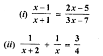 ML Aggarwal Class 9 Solutions for ICSE Maths Chapter 7 Quadratic Equations Q11.1