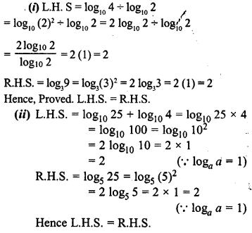 ML Aggarwal Class 9 Solutions for ICSE Maths Chapter 9 Logarithms 9.2 Q4.1