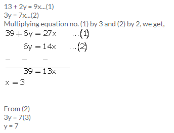 Selina Concise Mathematics Class 9 ICSE Solutions Simultaneous (Linear) Equations (Including Problems) 10a