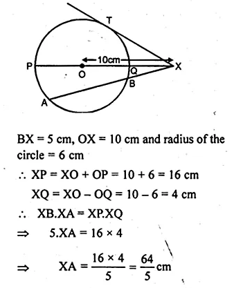 ML Aggarwal Class 10 Solutions for ICSE Maths Chapter 16 Circles Chapter Test Q13.2
