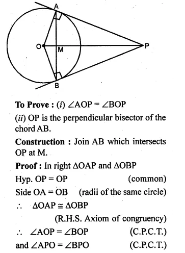 ML Aggarwal Class 10 Solutions for ICSE Maths Chapter 16 Circles Chapter Test Q8.1