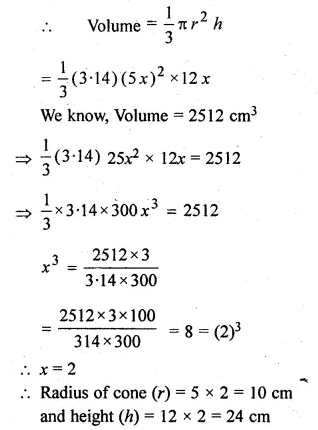 ML Aggarwal Class 10 Solutions for ICSE Maths Chapter 18 Mensuration Chapter Test Q10.1