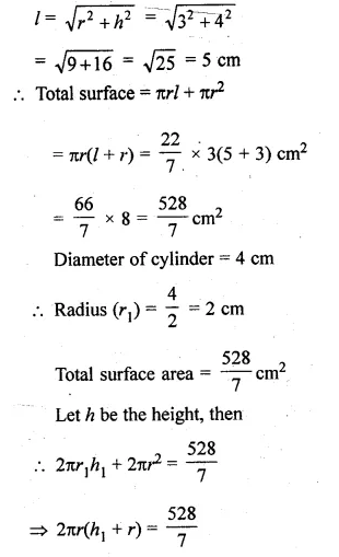 ML Aggarwal Class 10 Solutions for ICSE Maths Chapter 18 Mensuration Chapter Test Q15.1