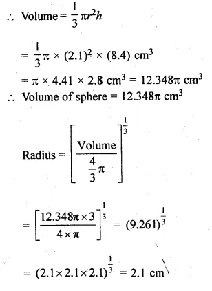 ML Aggarwal Class 10 Solutions for ICSE Maths Chapter 18 Mensuration Chapter Test Q16.1
