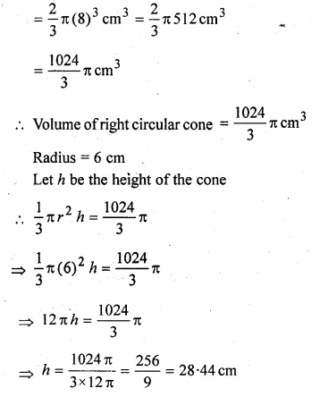 ML Aggarwal Class 10 Solutions for ICSE Maths Chapter 18 Mensuration Chapter Test Q19.1