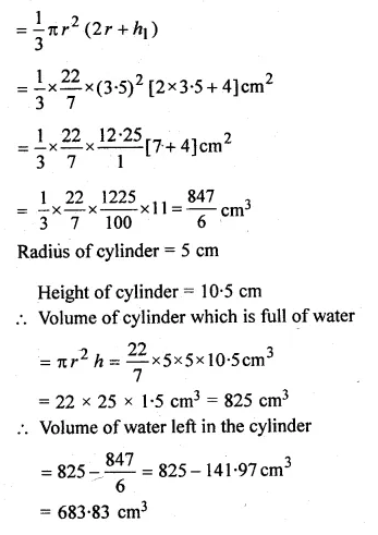 ML Aggarwal Class 10 Solutions for ICSE Maths Chapter 18 Mensuration Chapter Test Q24.2