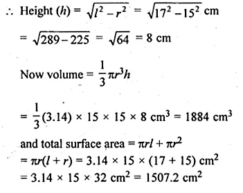 ML Aggarwal Class 10 Solutions for ICSE Maths Chapter 18 Mensuration Chapter Test Q3.1