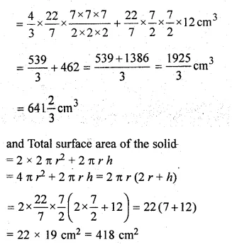 ML Aggarwal Class 10 Solutions for ICSE Maths Chapter 18 Mensuration Chapter Test Q9.2