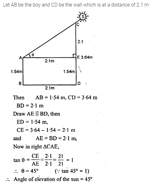 ML Aggarwal Class 10 Solutions for ICSE Maths Chapter 21 Heights and Distances Chapter Test Q5.1