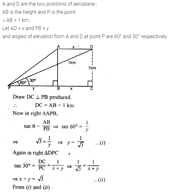 ML Aggarwal Class 10 Solutions for ICSE Maths Chapter 21 Heights and Distances Chapter Test Q7.1