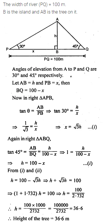 ML Aggarwal Class 10 Solutions for ICSE Maths Chapter 21 Heights and Distances Chapter Test Q9.1