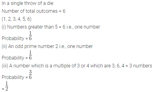 ML Aggarwal Class 10 Solutions for ICSE Maths Chapter 24 Probability Chapter Test Q2.1