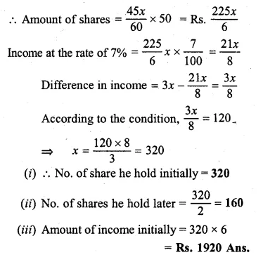 ML Aggarwal Class 10 Solutions for ICSE Maths Chapter 4 Shares and Dividends Chapter Test Q6.2