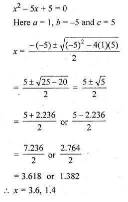 ML Aggarwal Class 10 Solutions for ICSE Maths Chapter 6 Quadratic Equations in One Variable Chapter Test Q9.1