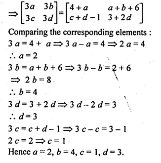 ML Aggarwal Class 10 Solutions for ICSE Maths Chapter 9 Matrices Chapter Test Q2.1