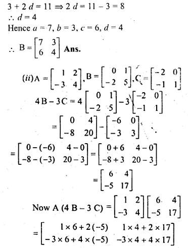 ML Aggarwal Class 10 Solutions for ICSE Maths Chapter 9 Matrices Chapter Test Q5.2