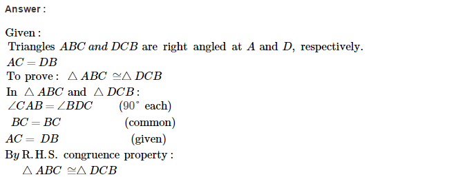 Congruence RS Aggarwal Class 7 Maths Solutions 13.1