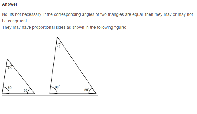 Congruence RS Aggarwal Class 7 Maths Solutions 18.1