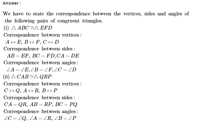 Congruence RS Aggarwal Class 7 Maths Solutions 4.1
